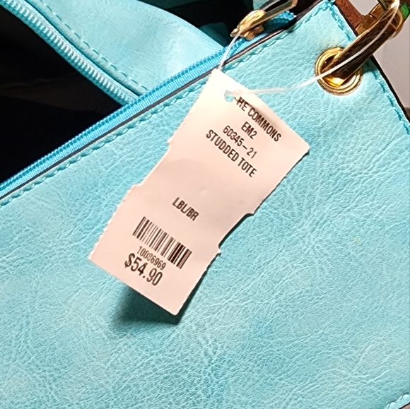 Stylish Turn-Lock Studded 3 in 1 Tote Bag, removable inner crossbody & sm wallet - Picture 2 of 8